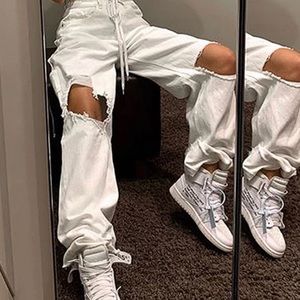 oversized white jeans